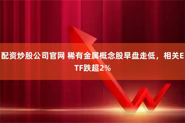 配资炒股公司官网 稀有金属概念股早盘走低，相关ETF跌超2%